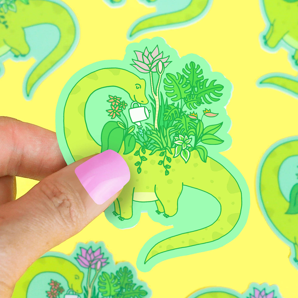 Turtle's Soup - Dinosaur House Plant Planter Laptop Decal Vinyl Sticker